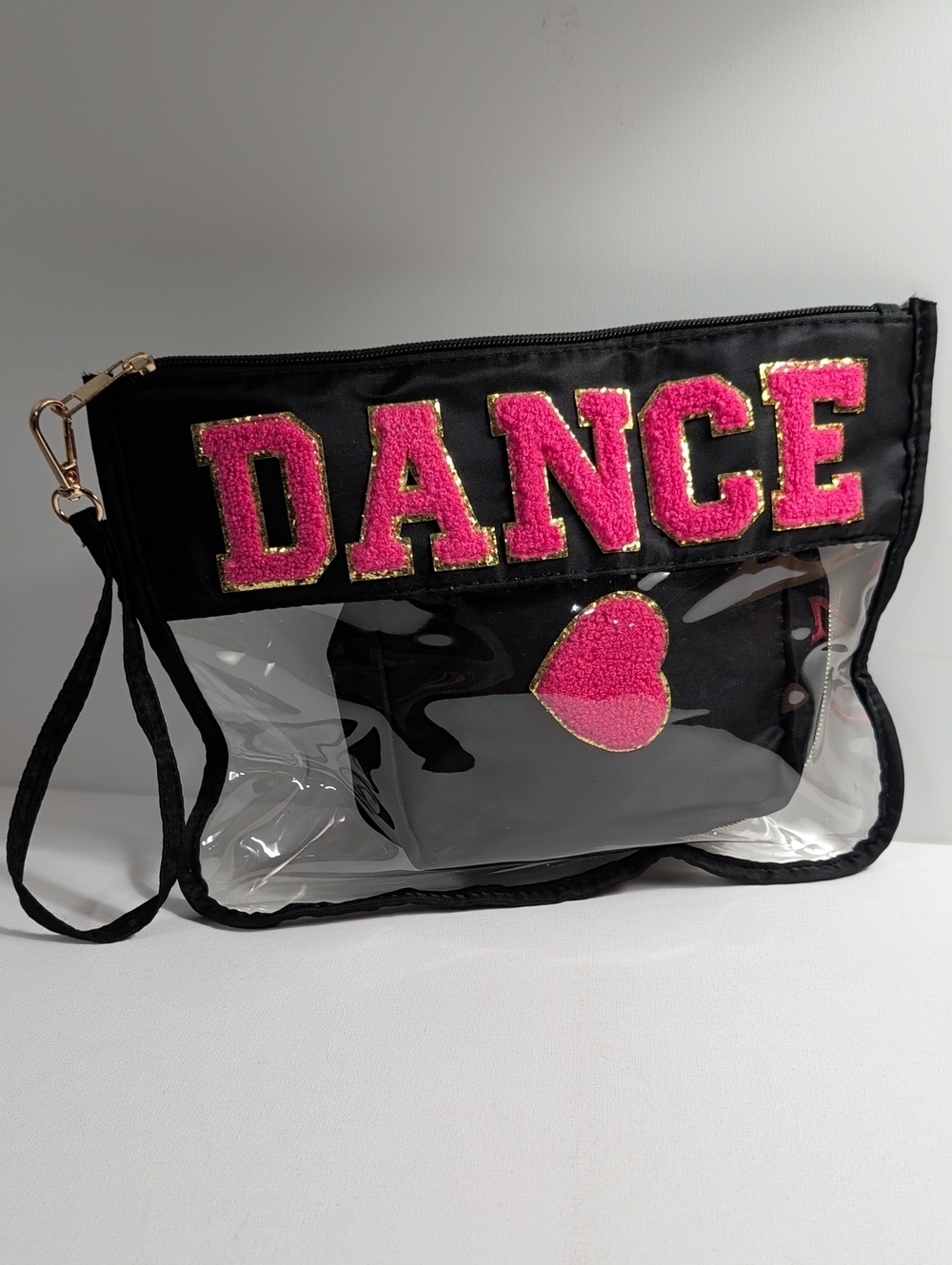 2-Piece "DANCE" Clear Cosmetic & Pouch Set